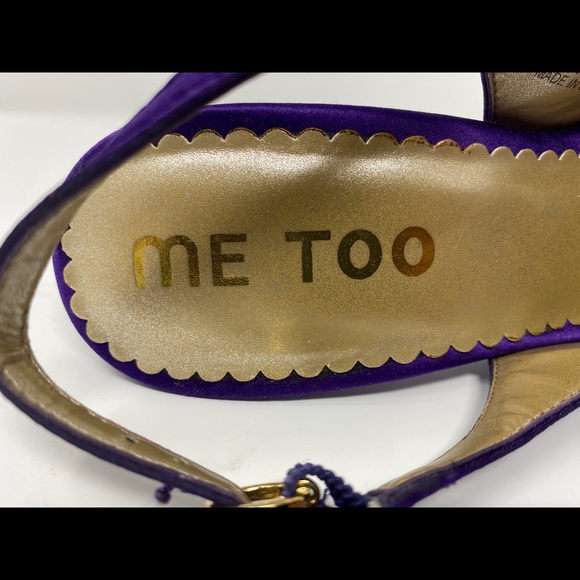 Me Too Jeanette Peep Toe Satin Heels. Purple sz 5 - Picture 8 of 9